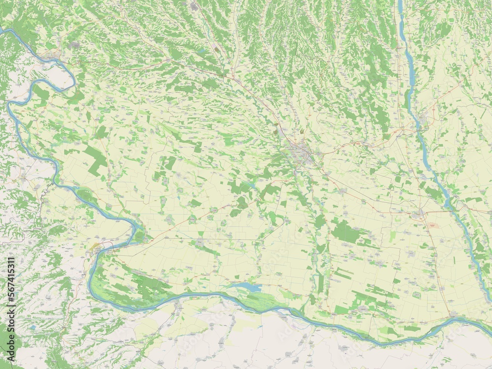 Dolj, Romania. OSM. No legend Dolj, Romania. OSM. No legend