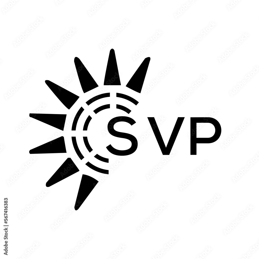 SVP letter logo. SVP image on white background and black letter. SVP ...