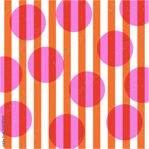 Colorful geometric shape background in trendy riso graph print texture style.