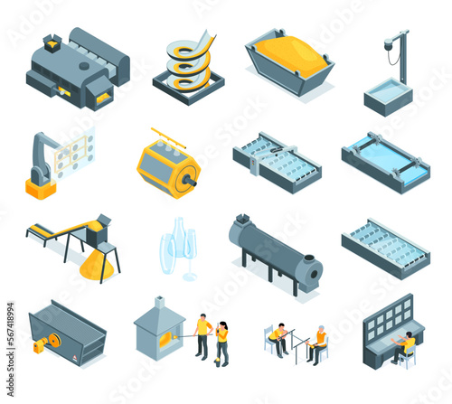 Glass Production Isometric Set