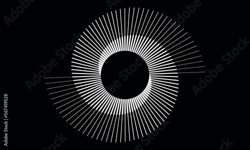 Spiral with white colors lines as dynamic abstract vector background or logo or icon. Yin and Yang symbol. photo