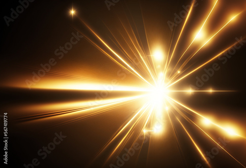 Abstract geometric technology. gold shine glitter dot pattern composed of mesh.Golden particle waves generative ai