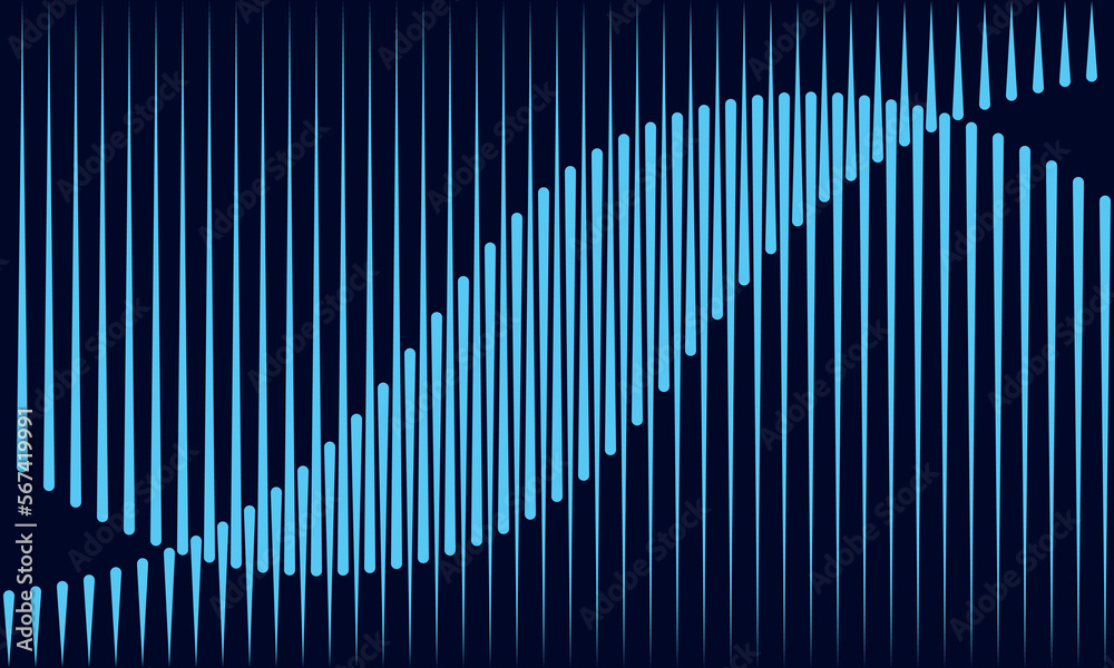 Abstract art geometric background with vertical blue lines. Optical illusion with waves. Abstract art geometric background with vertical blue lines. Optical illusion with waves.