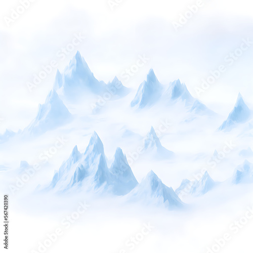 Ancient mountains in the snow. Background. Generative AI © Sylvie Bird