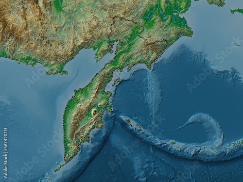 Photography Kamchatka, Russia. Physical. No legend
