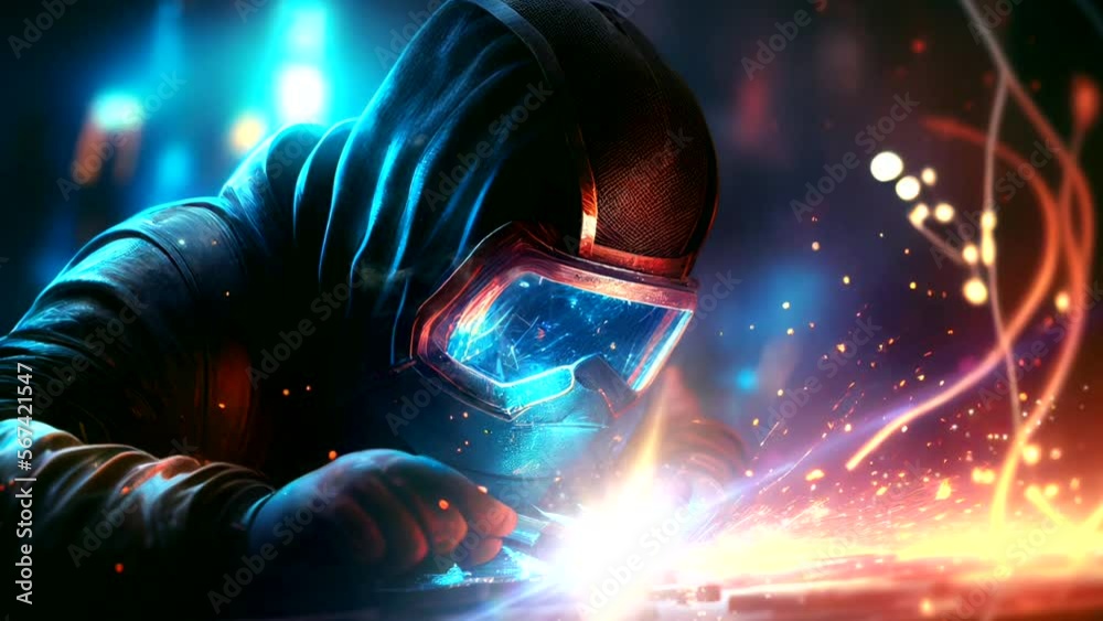Welder repairs metal parts. Sparks, flare and smoke. Video looped. 30 seconds. Welder repairs metal parts. Sparks, flare and smoke. Video looped. 30 seconds.