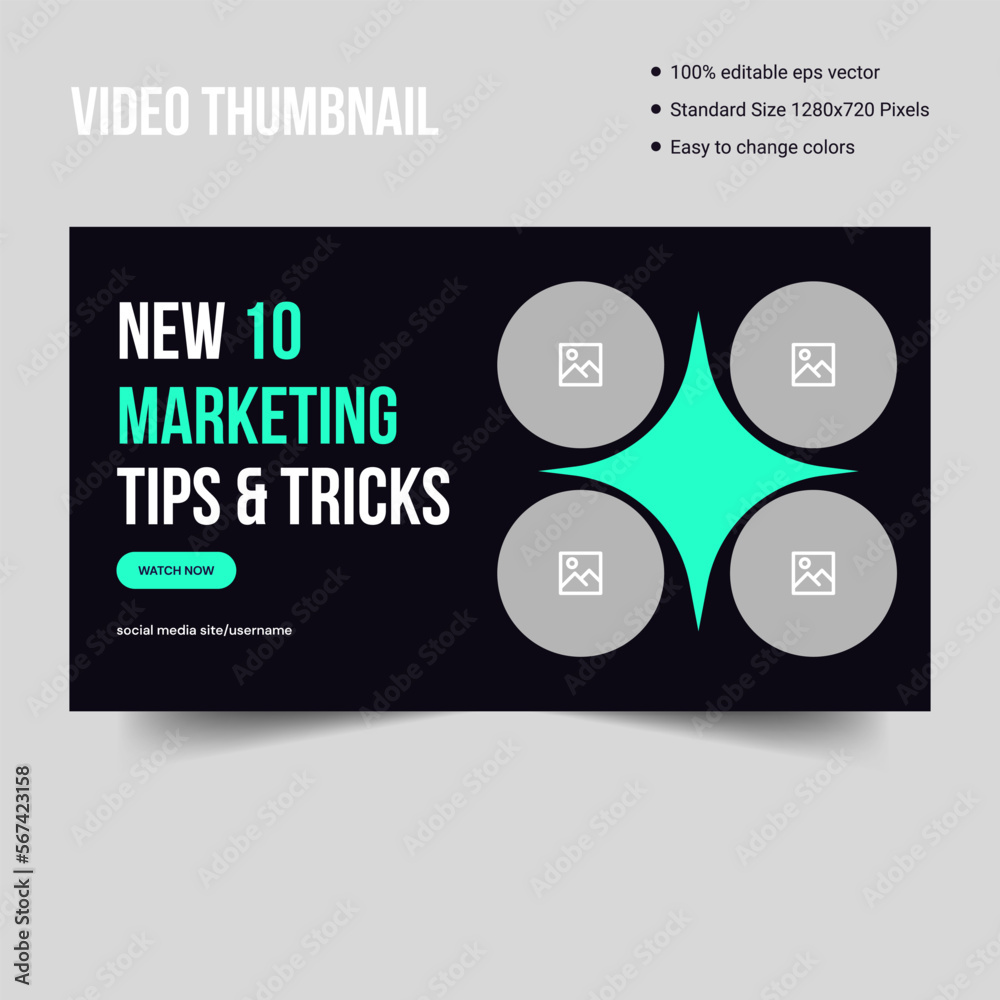 Marketing web banner cover design, video thumbnail template Marketing web banner cover design, video thumbnail template