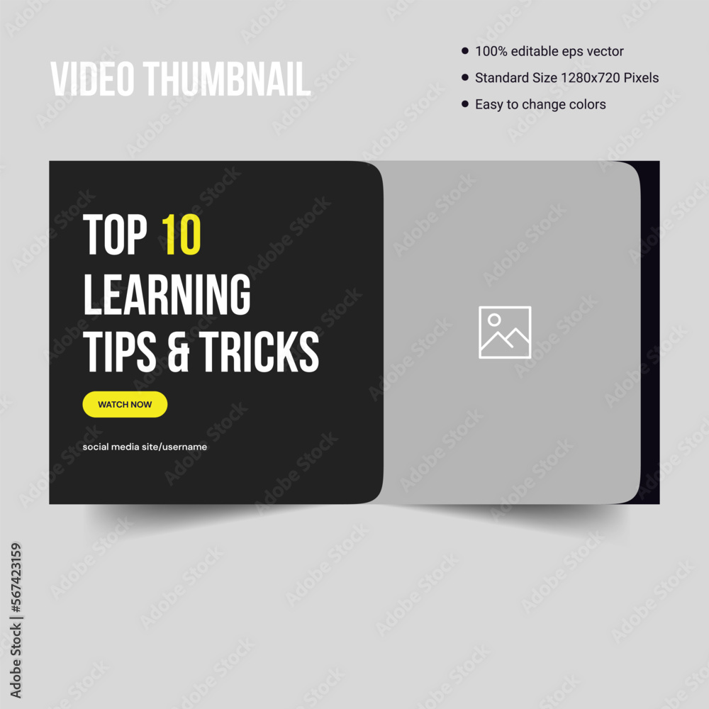 Online learning video thumbnail, creative cover banner template design Online learning video thumbnail, creative cover banner template design