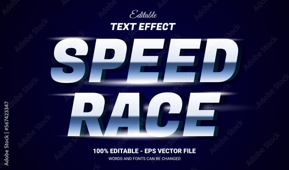 Speed race text effect, editable fast and sport text style Speed race text effect, editable fast and sport text style