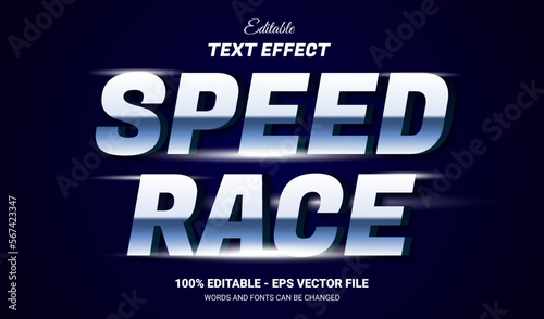 Speed race text effect, editable fast and sport text style