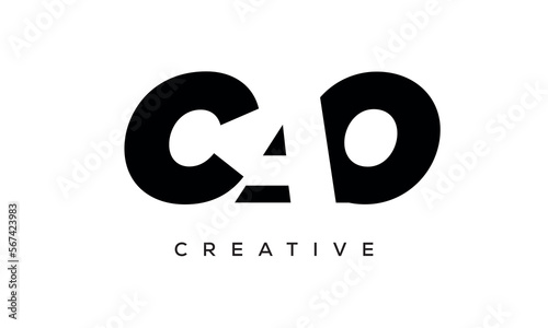 CAO letters negative space logo design. creative typography monogram vector