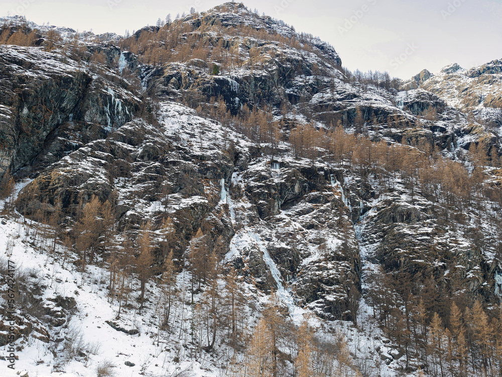 Winter around Gressoney-Saint-Jean, Valle d'Aosta,Italy.