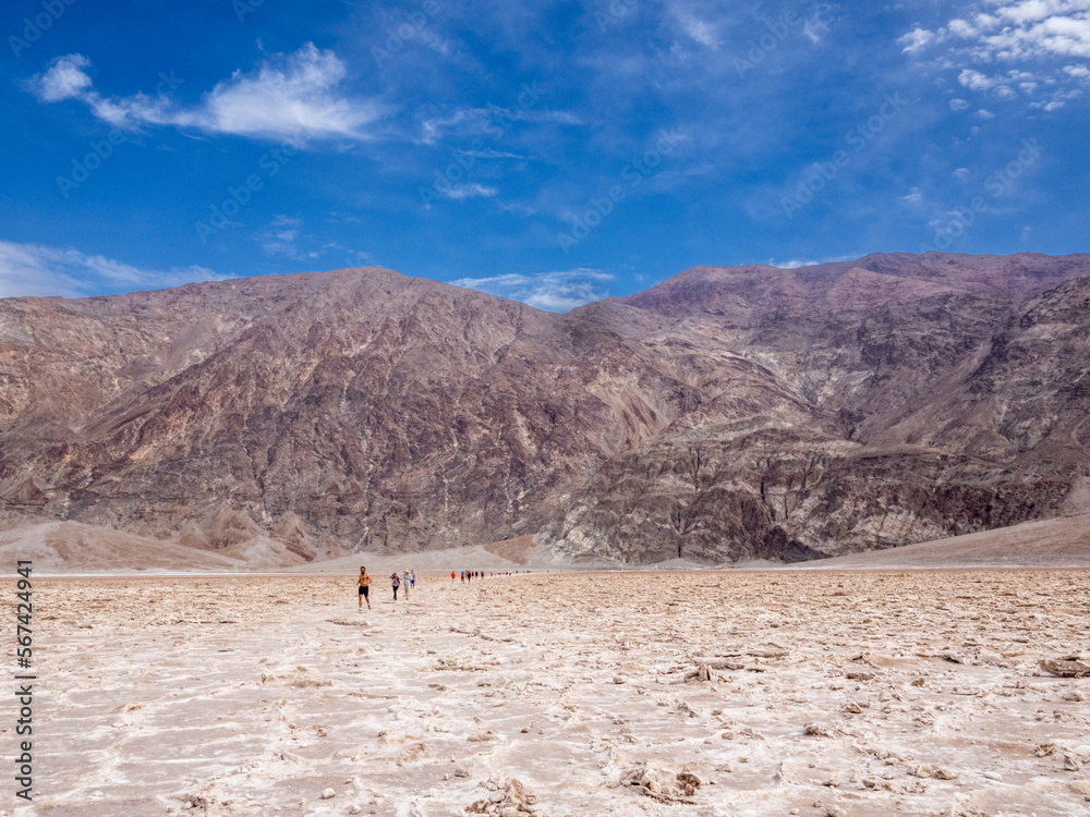 The Salt Flats of Badwater Basin, the lowest point in North America, Death Valley National Park, California, United States of America, North America The Salt Flats of Badwater Basin, the lowest point in North America, Death Valley National Park, California, United States of America, North America