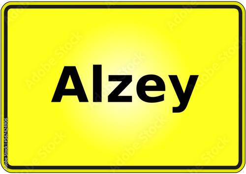 Stadteingangsschild Deutschland Stadt Alzey
