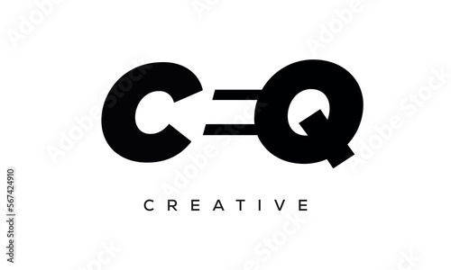 CEQ letters negative space logo design. creative typography monogram vector