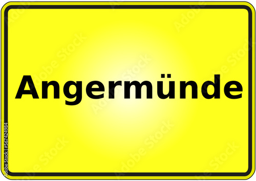Stadteingangsschild Deutschland Stadt Angermünde