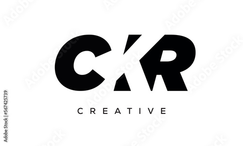 CKR letters negative space logo design. creative typography monogram vector