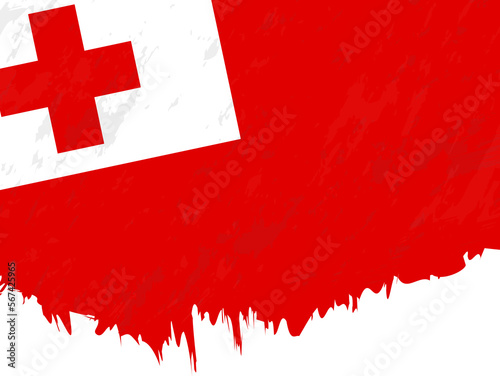 Grunge-style flag of Tonga. photo