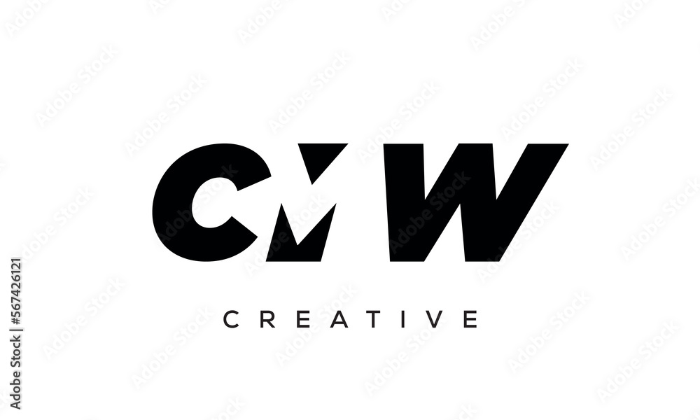 CMW letters negative space logo design. creative typography monogram vector CMW letters negative space logo design. creative typography monogram vector