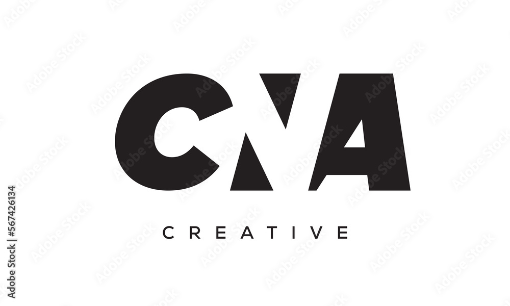 CNA letters negative space logo design. creative typography monogram vector