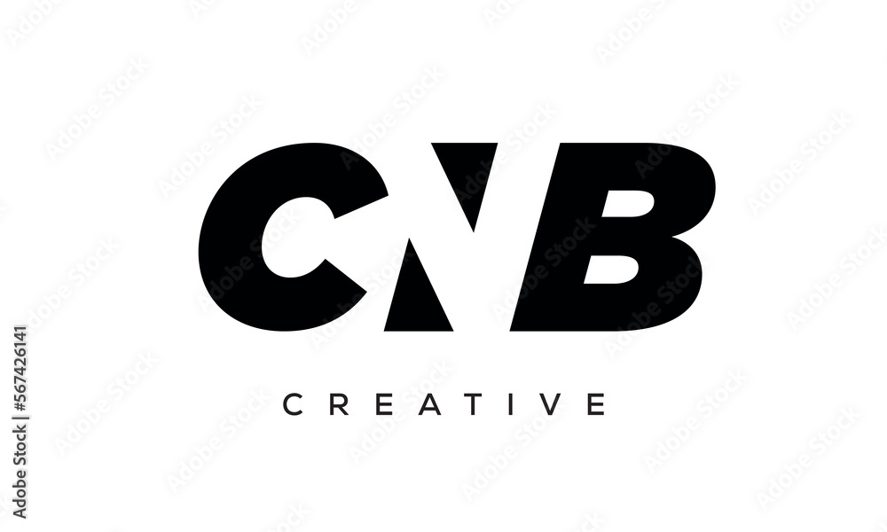 CNB letters negative space logo design. creative typography monogram vector