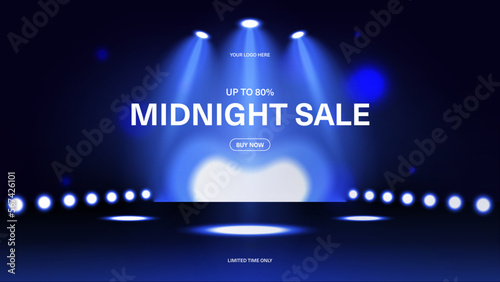Midnight sale banner template
