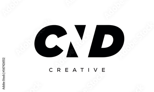 CND letters negative space logo design. creative typography monogram vector