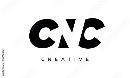 CNC letters negative space logo design. creative typography monogram vector