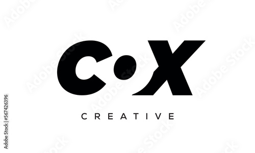 COX letters negative space logo design. creative typography monogram vector