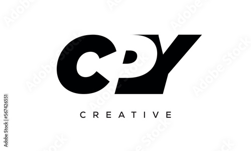 CPY letters negative space logo design. creative typography monogram vector