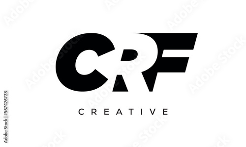 CRF letters negative space logo design. creative typography monogram vector