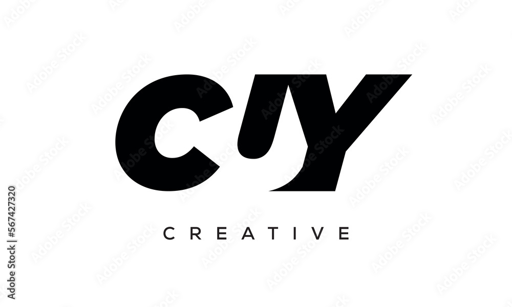 CUY letters negative space logo design. creative typography monogram vector CUY letters negative space logo design. creative typography monogram vector