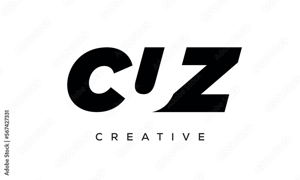 CUZ letters negative space logo design. creative typography monogram vector