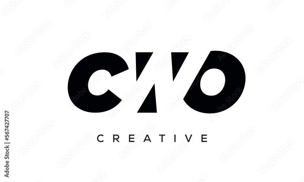 CWO letters negative space logo design. creative typography monogram vector CWO letters negative space logo design. creative typography monogram vector