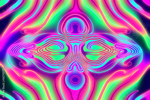 Generative ai iridescent rainbow psychedelic swirl trippy artwork abstract