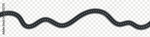 Foto Top view on road map. Curve highway roadway. Vector infographic