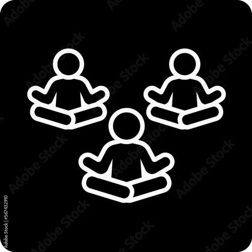 solid meditation team design vector icon