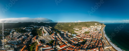 Aerial panorama of Sesimbra, Portugal, Europe