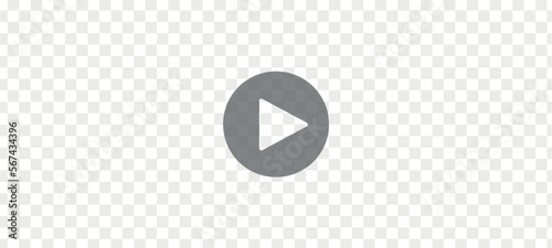 Play button icon on transparent background. Player video symbol. Vector illustration
