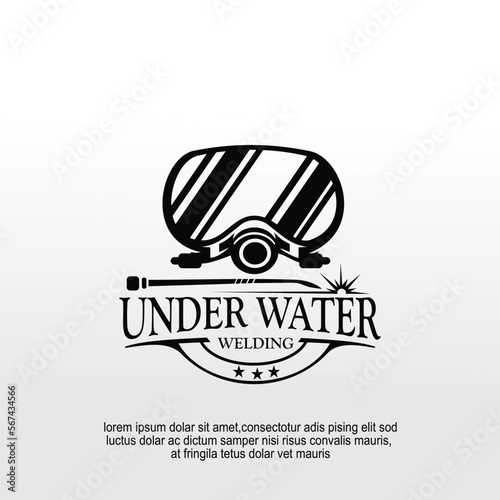 welding service underwater logo for industrial, course,training center or club 