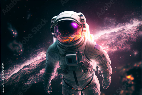 Vászonkép Astronaut in space | Cosmonaut in space | Space traveler in the space | Generati