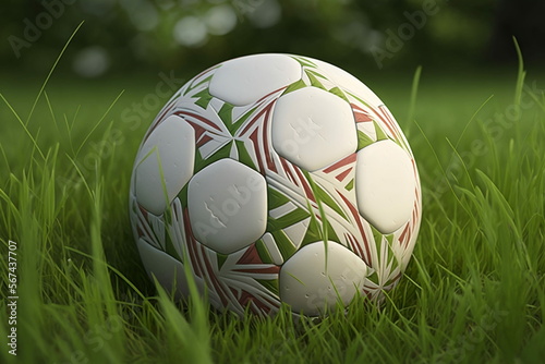 Football on grass  Generative AI
