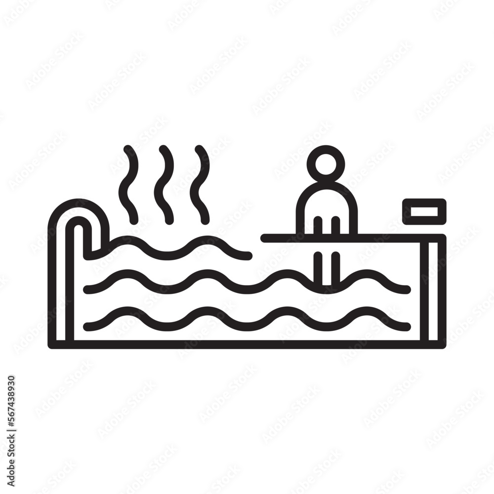Hot Water Bath design vector icon Hot Water Bath design vector icon