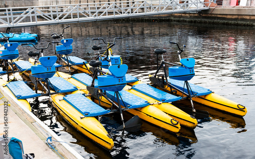Bicycle Kayaks floating on the water in Tampa Florida