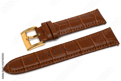 Leather watch strap