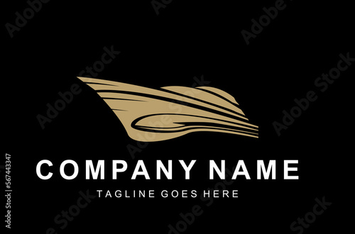 Yacht Cruise Boat Ship for Ocean Vacation Logo design inspiration with minimalist line art style