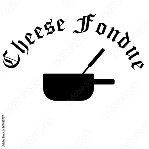 Vector icon of a traditional swiss cheese caquelon.