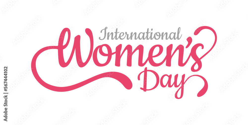 International Women's Day March 8 Celebration Simple Typography Isolated Illustration