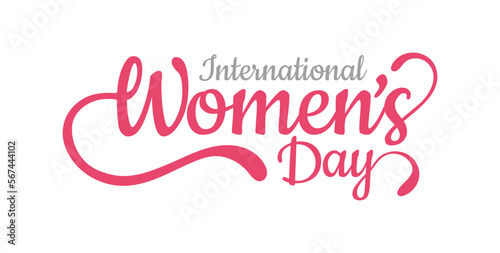 International Women's Day March 8 Celebration Simple Typography Isolated Illustration