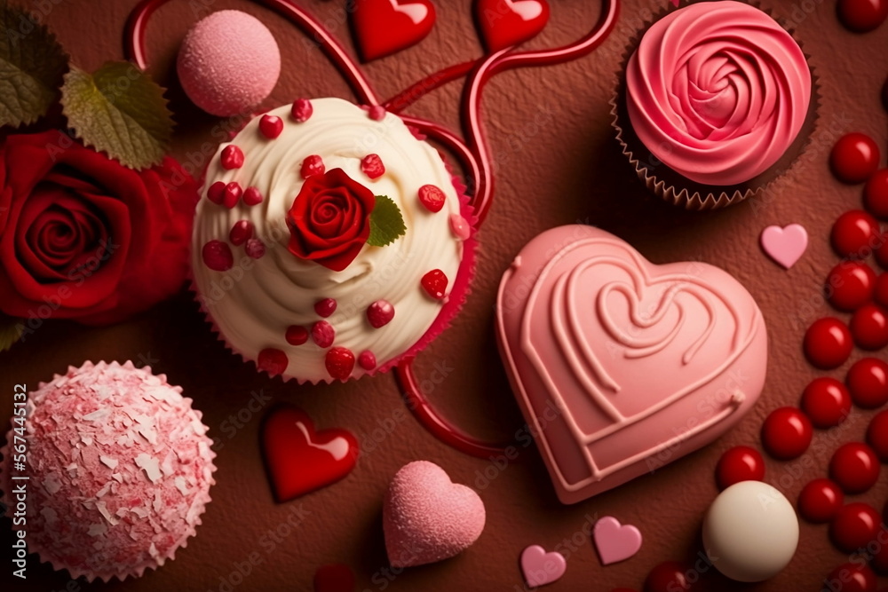 Saint Valentine day holiday background, wallpaper showing love, affection and trust - AI Illustration Saint Valentine day holiday background, wallpaper showing love, affection and trust - AI Illustration